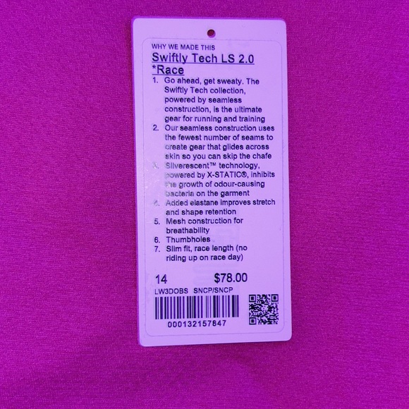 Lululemon Swiftly Tech LS 2.0 Race Length in Sonic Pink - Picture 4 of 6